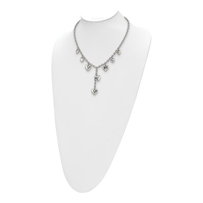 Stainless Steel Hearts Cable Pendant Necklace – view 6