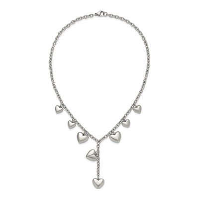 Stainless Steel Hearts Cable Pendant Necklace – view 7
