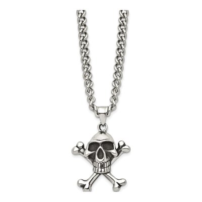 Stainless Steel Skull Pendant Necklace – view 4
