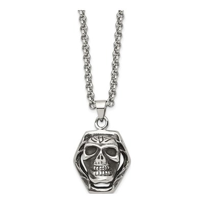 Stainless Steel Skull Pendant Necklace – view 4