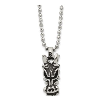 Stainless Steel Dragon Head Pendant Necklace
