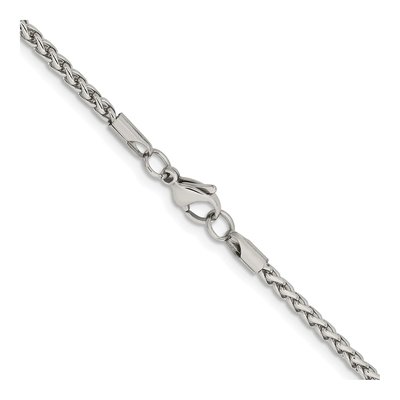 Men's Stainless Steel 3mm Wheat Chain – view 4