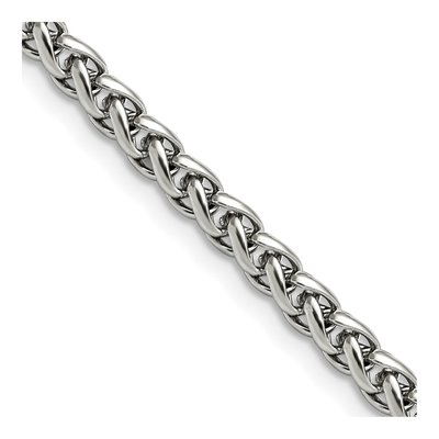 Men's Stainless Steel 5mm Wheat Chain