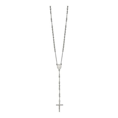 Stainless Steel Beaded Rosary Necklace – view 4