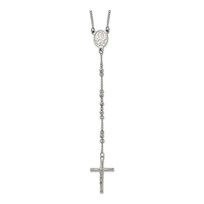 Stainless Steel Beaded Rosary Necklace