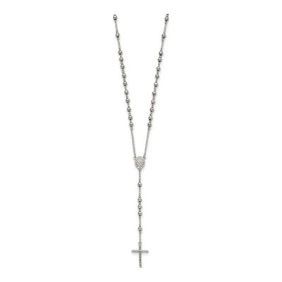 Stainless Steel Beaded Rosary Necklace – view 4