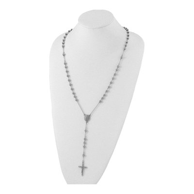 Stainless Steel Beaded Rosary Necklace – view 5