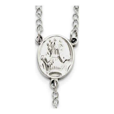 Stainless Steel Beaded Rosary Necklace – view 7