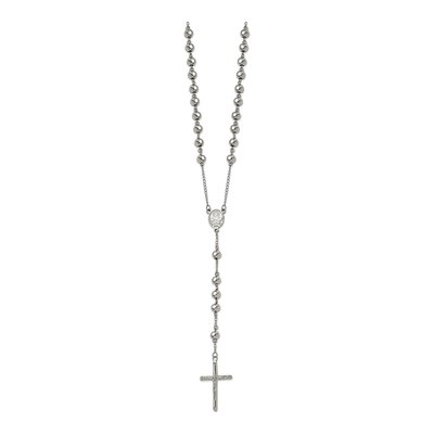 Stainless Steel Beaded Rosary Necklace – view 4