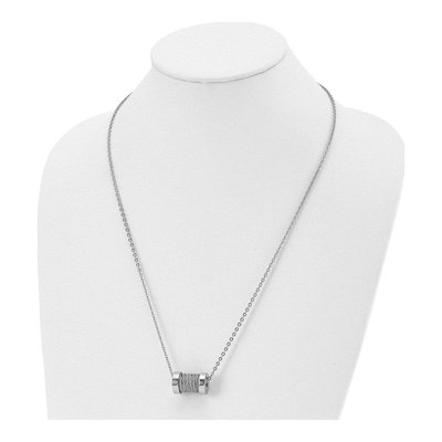 Stainless Steel Wire Barrel Pendant Necklace – view 5