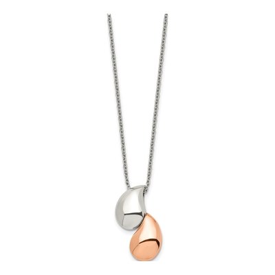 Stainless Steel IP Teardrop Pendant Necklace – view 4