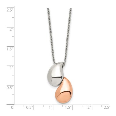 Stainless Steel IP Teardrop Pendant Necklace – view 6