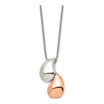 Stainless Steel IP Teardrop Pendant Necklace