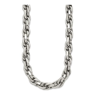 Men's Chisel Stainless Steel 24in Oval Link Chain – view 4