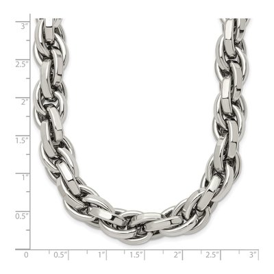 Men's Chisel Stainless Steel 24in Oval Link Chain – view 7