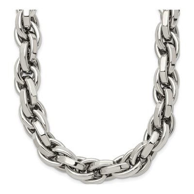 Men's Chisel Stainless Steel 24in Oval Link Chain