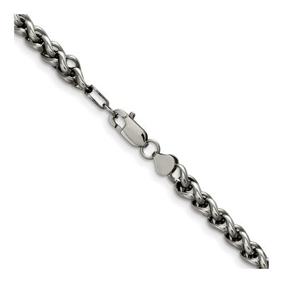 Men's Stainless Steel 6mm Wheat Cable Chain – view 4