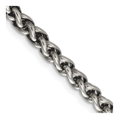 Men's Stainless Steel 6mm Wheat Cable Chain