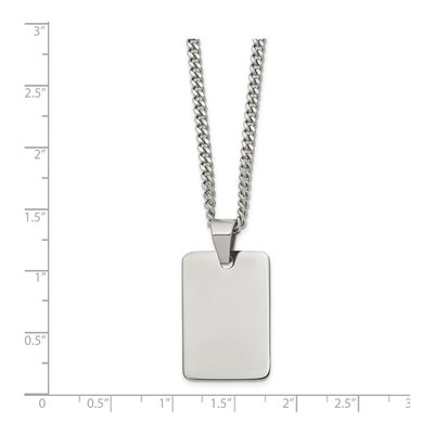 Stainless Steel Dog Tag Curb Pendant Necklace – view 4