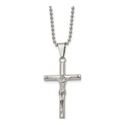 Stainless Steel Crucifix Pendant Necklace