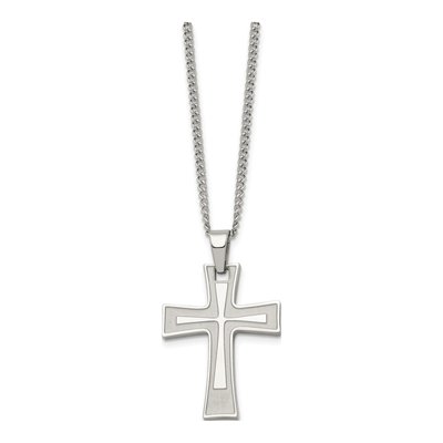 Stainless Steel Cross Pendant Necklace – view 4