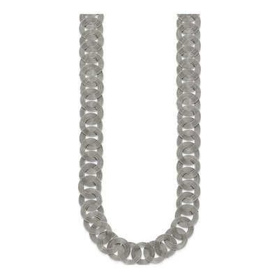 Stainless Steel Circle Link Pendant Necklace – view 4