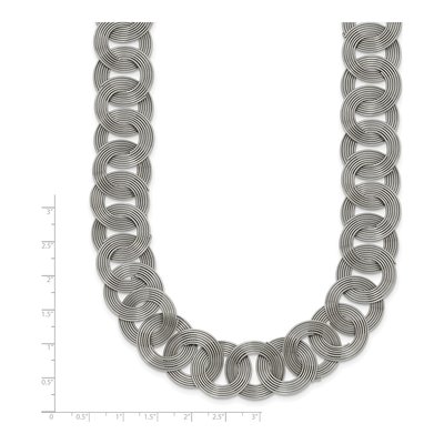 Stainless Steel Circle Link Pendant Necklace – view 5