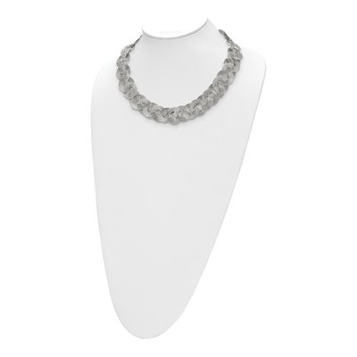 Stainless Steel Circle Link Pendant Necklace – view 6