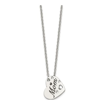 Stainless Steel Enamel Mom Heart Pendant Necklace – view 4