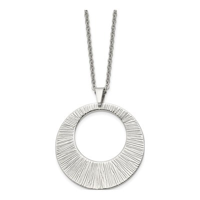 Chisel Stainless Steel Circle Pendant Necklace, 24 in – view 5