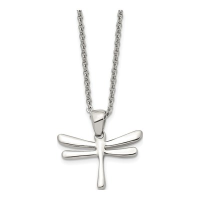 Stainless Steel Dragonfly Pendant Necklace