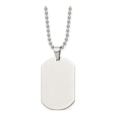 Stainless Steel Dog Tag Pendant Necklace