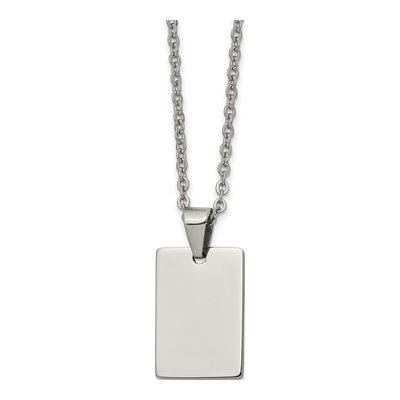 Stainless Steel Dog Tag Pendant Necklace