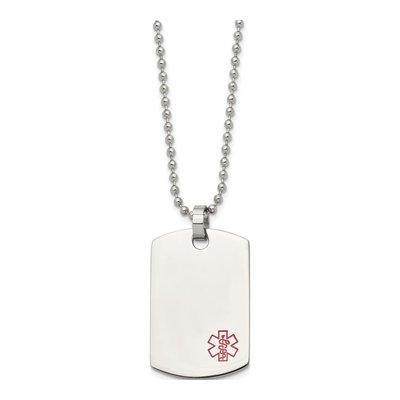 Stainless Steel Medical ID Dog Tag Necklace – view 4