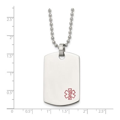Stainless Steel Medical ID Dog Tag Necklace – view 6