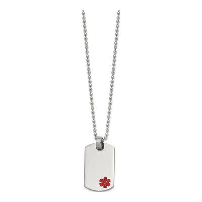 Stainless Steel Medical ID Dog Tag Necklace – view 3