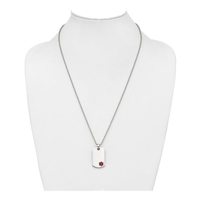 Stainless Steel Medical ID Dog Tag Necklace – view 4