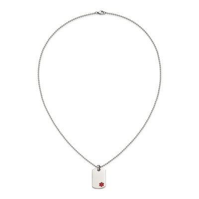 Stainless Steel Medical ID Dog Tag Necklace – view 5