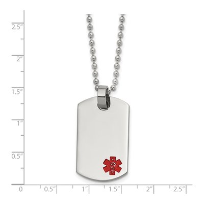 Stainless Steel Medical ID Dog Tag Necklace – view 6