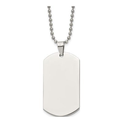 Stainless Steel Dog Tag Pendant Necklace