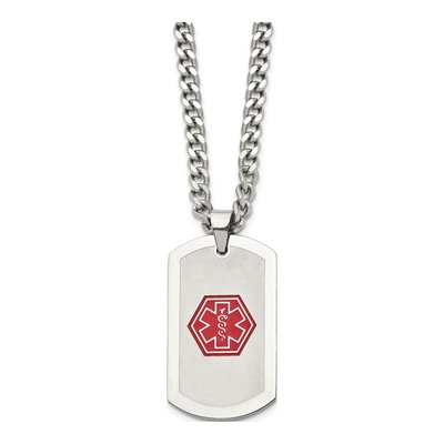 Stainless Steel Medical ID Dog Tag Necklace – view 4