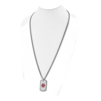 Stainless Steel Medical ID Dog Tag Necklace – view 5