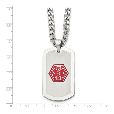 Stainless Steel Medical ID Dog Tag Necklace – view 6