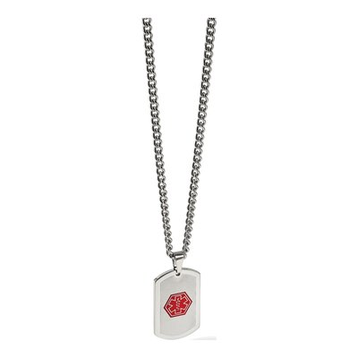 Stainless Steel Medical ID Dog Tag Necklace – view 7