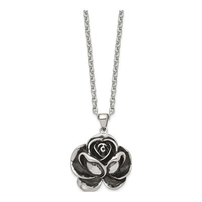 Stainless Steel Flower Pendant Necklace – view 4