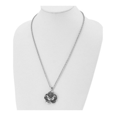 Stainless Steel Flower Pendant Necklace – view 5