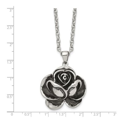 Stainless Steel Flower Pendant Necklace – view 6