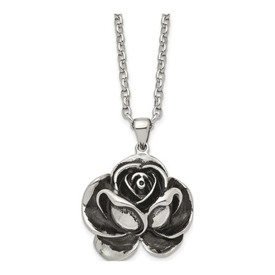 Stainless Steel Flower Pendant Necklace