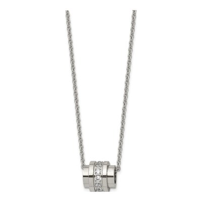 Stainless Steel CZ Pendant Necklace – view 4