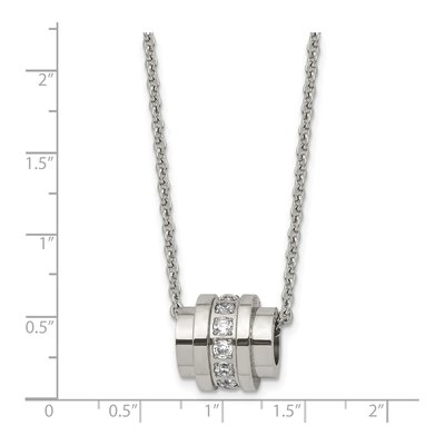 Stainless Steel CZ Pendant Necklace – view 6